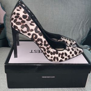 Tatiana nine W. leopard gray and black heels size 12 M